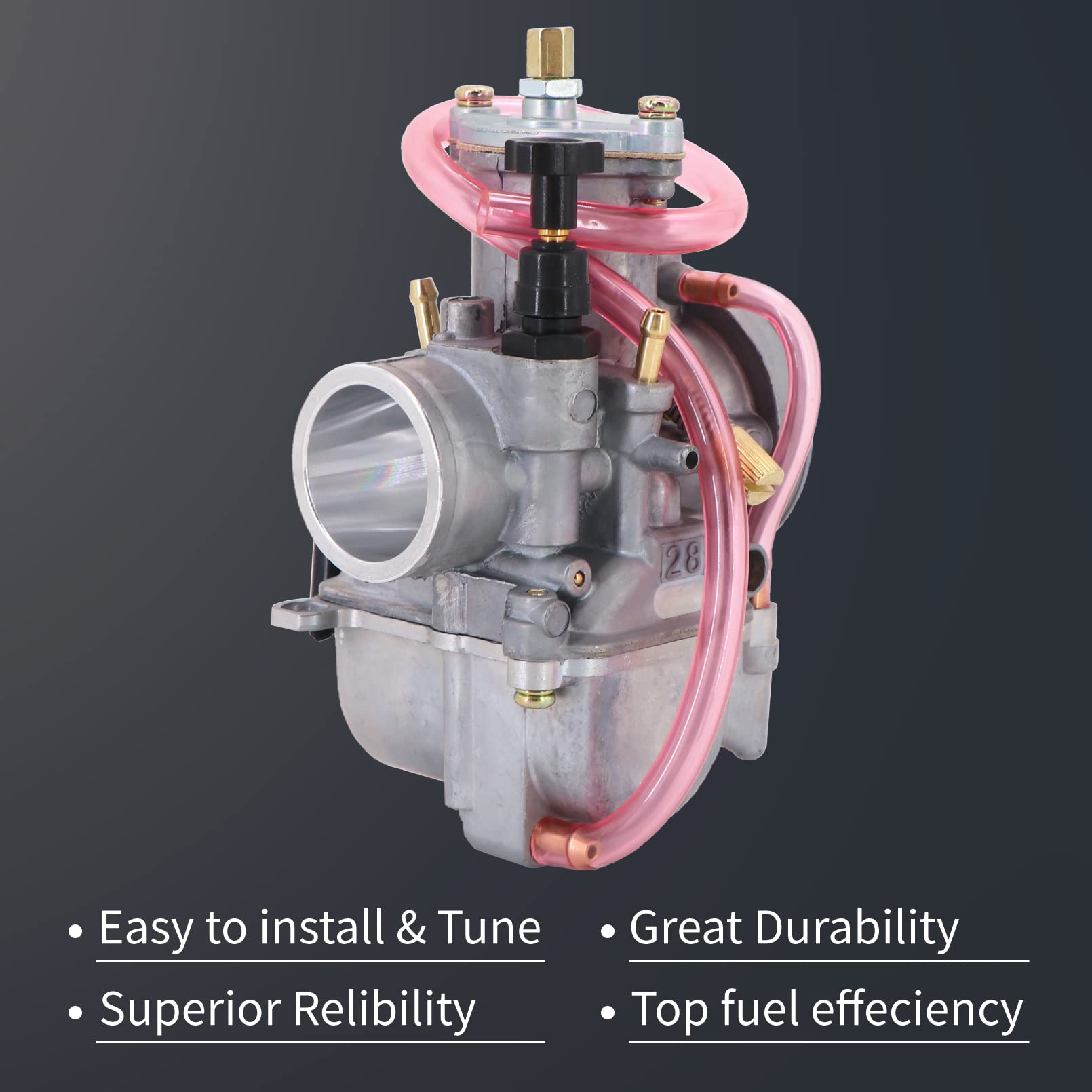 Kipa Carburetor For Kx80 Kx85 Kx100 Yamaha Yz80 Yz85 Dt100 Suzuki Rm80 85 Cr80 Cr85R Gy6 Pwk 28Mm 2 Stroke Racing Flat Slide Carb Carburetor With Intake Needle Jet