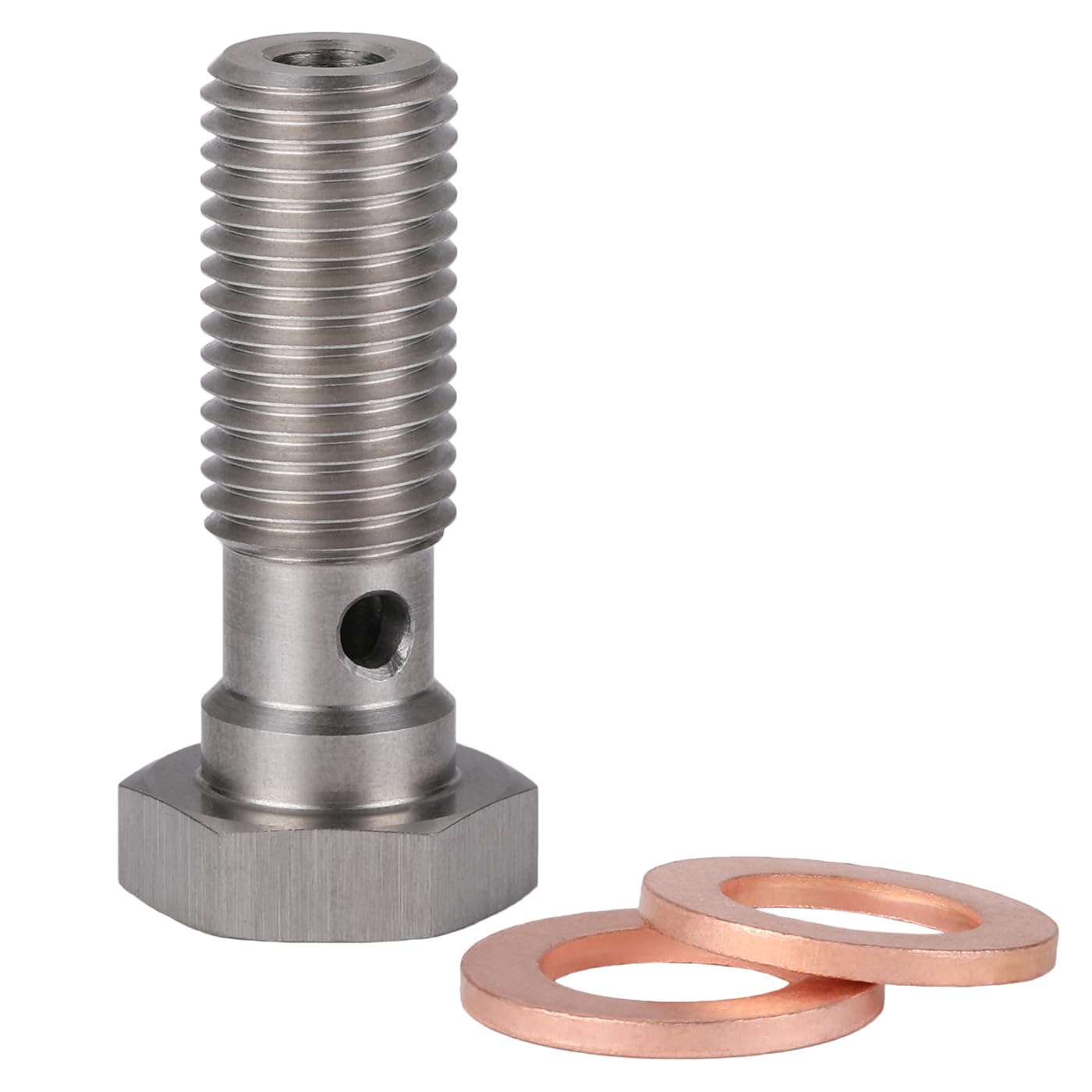 Podavelle 4An 7/16 X 20 Unf Stainless Steel Single Banjo Bolt Brake Fitting Adapter 32Mm Long With Copper Washers