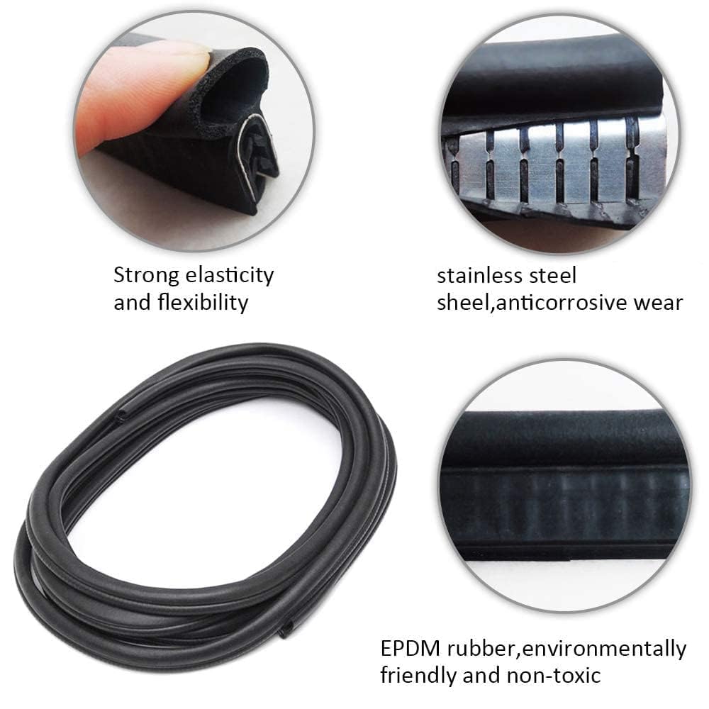 Applications, Automotive Weather Stripping 10Ft Car Door Rubber Seal Strip With Side Bulb Rubber Edge Trim For Cars Campers Truc