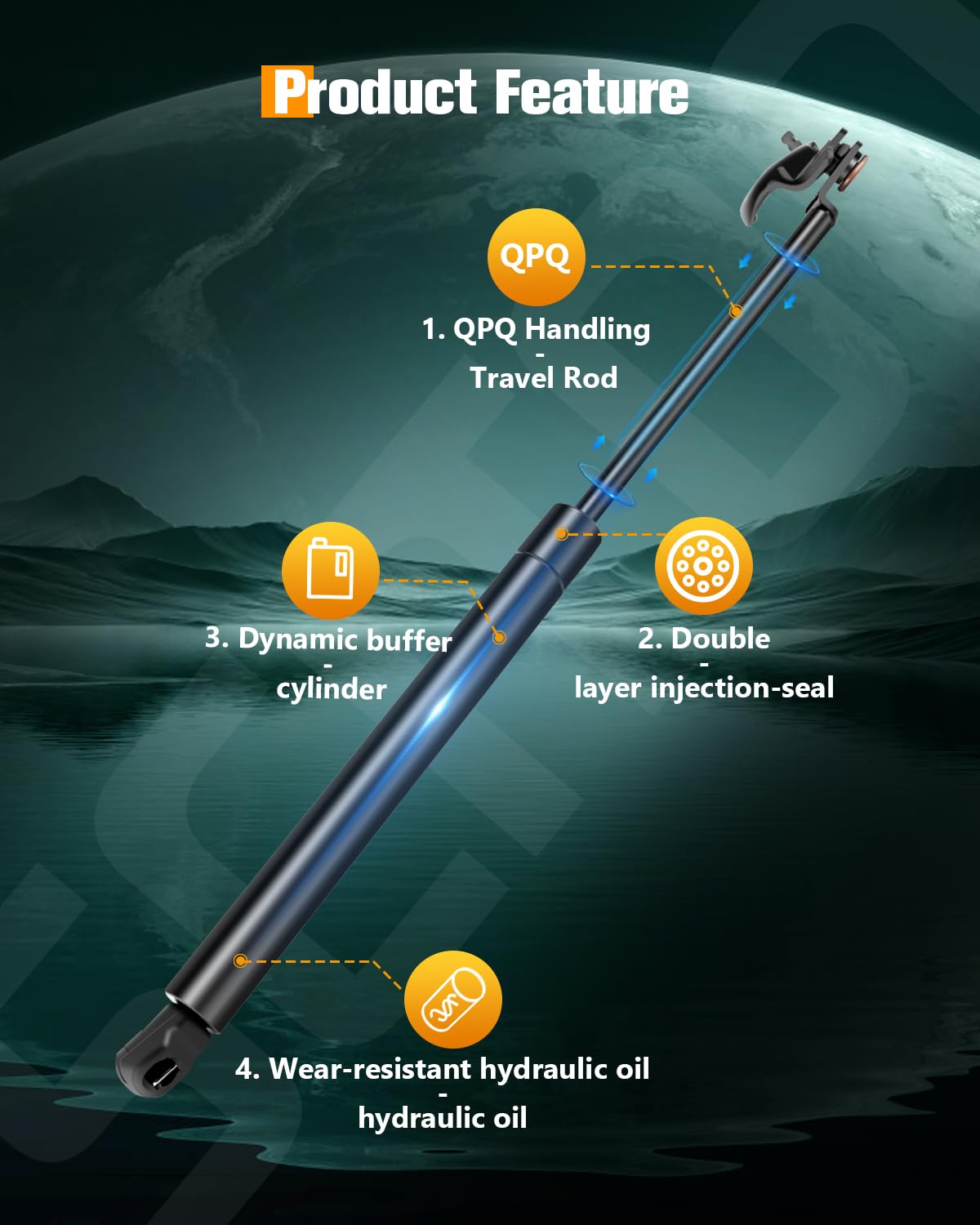 Scitoo 4551 2Pcs Lift Supports 16.4'' Fit For Lexus For Lx450 1996-1997,For Toyota For Land Cruiser 1990-1997 Shock Struts Hood