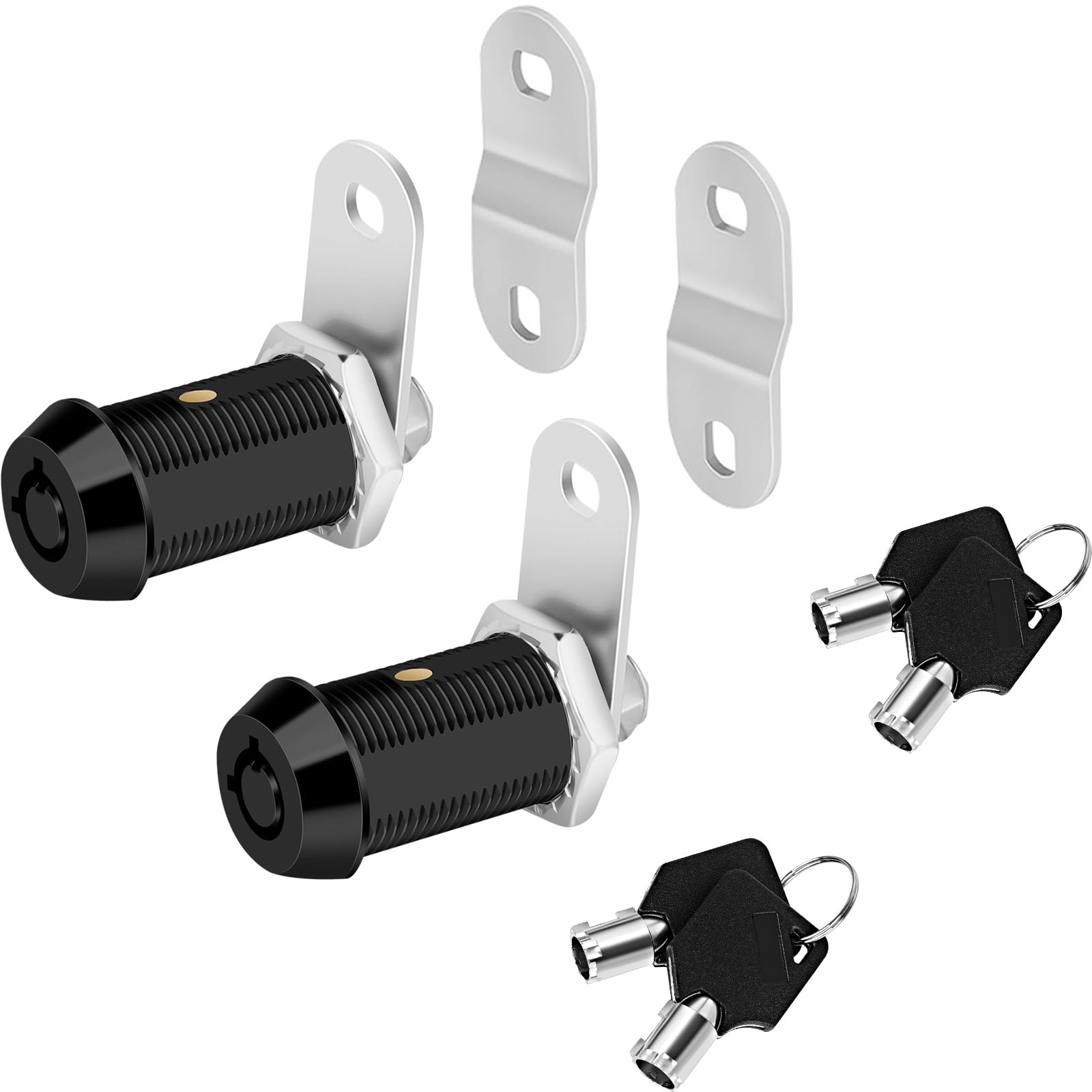 Sissinda Rv Storage Locks, Keyed Alike, 1-1/8' Fits 7/8' Max Door Thickness, Camper Trailer Cabinet Locks (Black 1-1/8 Inch 2Pac