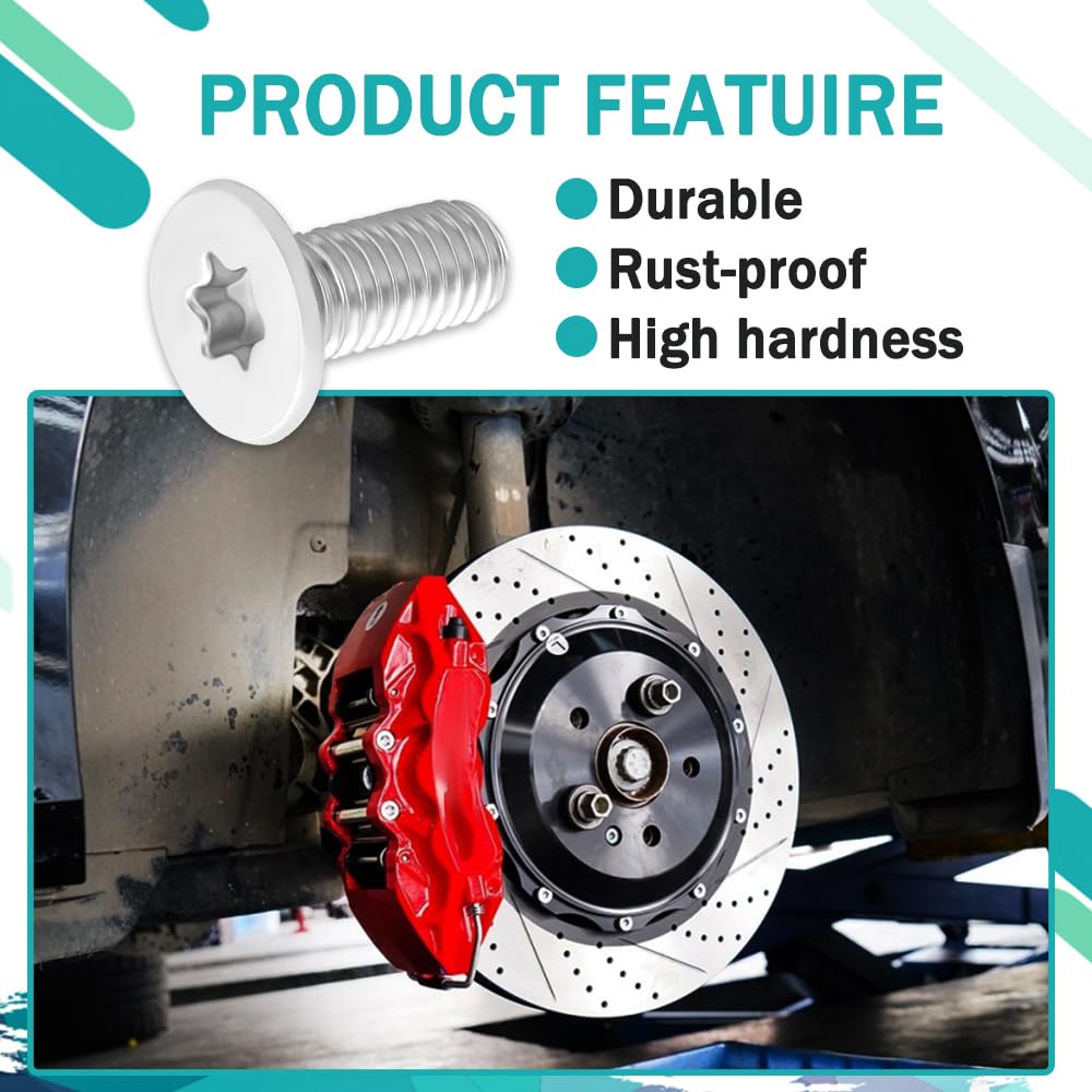8PCS Stainless Steel Brake Disc Rotor Screws, Brake Rotor Bolt, Brake Rotor Screw Replacement OEM#11609271 Compatible with Buick