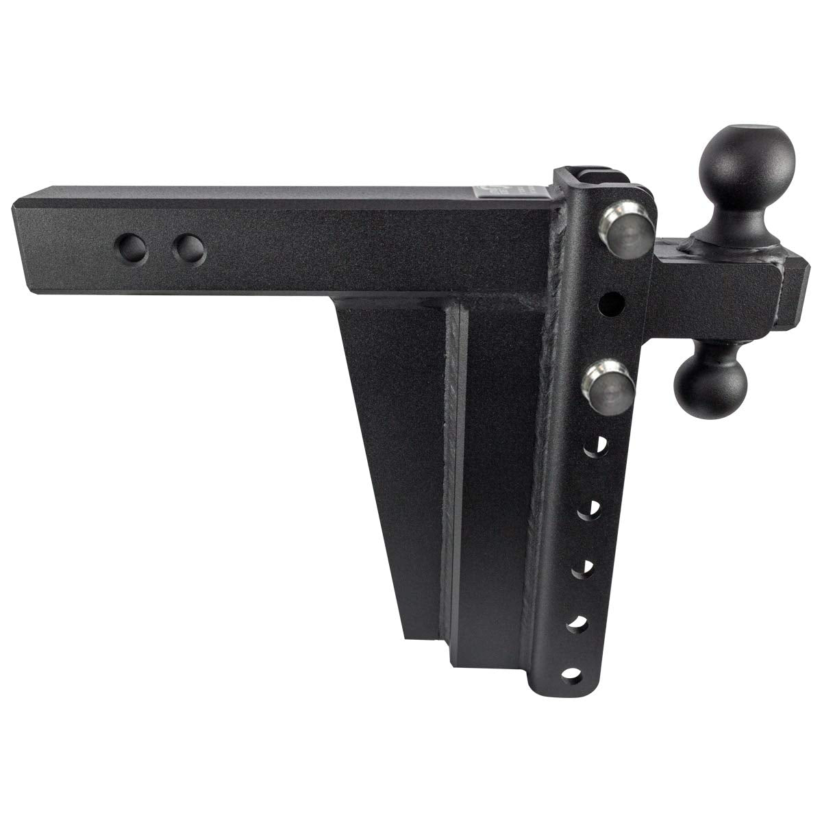 Bulletproof Hitches 2.5'' Adjustable Extreme Duty (36,000Lb Rating) 10'' Drop/Rise Trailer Hitch With 2'' And 2 5/16'' Dual Ball