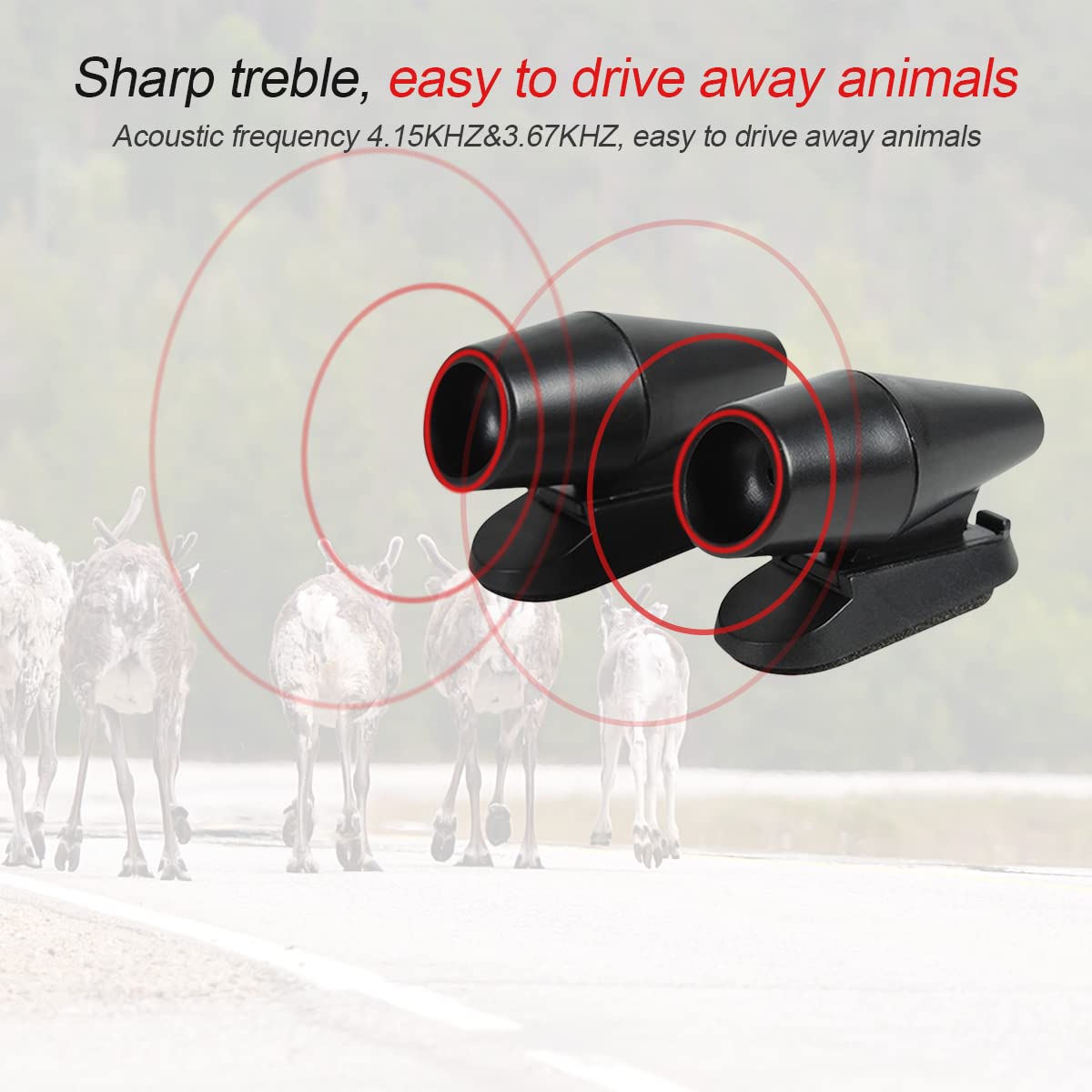 Deer Warning Whistle For Car, Self-Adhesive Animals Alert Warning Device, Save Deer Wildlife Avoids Collisions Repellent Devices, Auto Safety Accessory For Cars Trucks And Motorcycles (Black/8Pcs)
