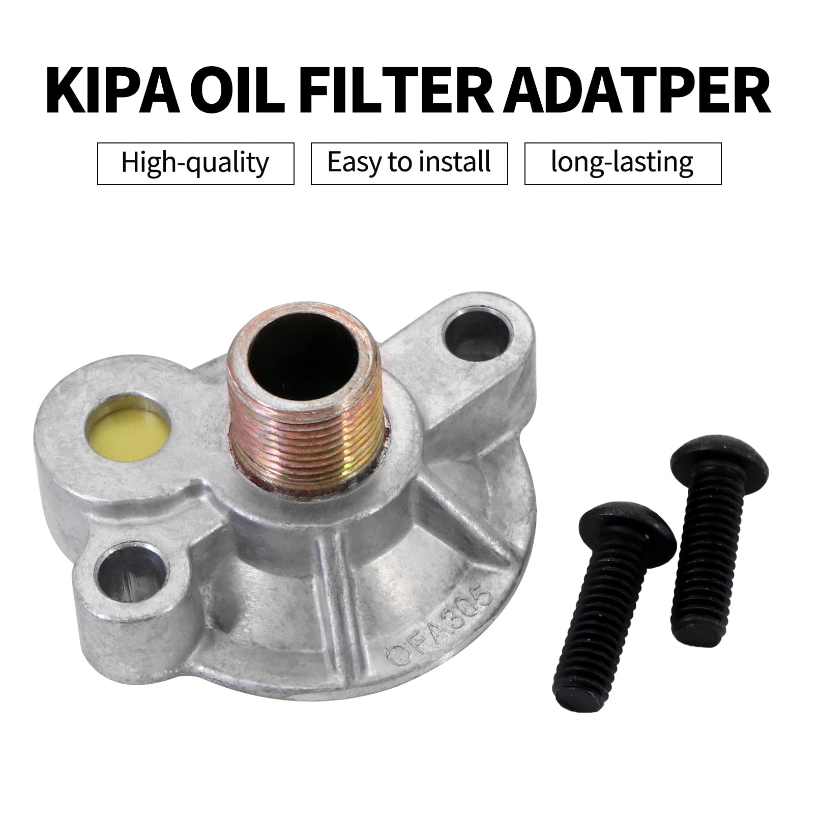 KIPA Oil Filter Adapter Replace for Small Block Chevy V8 Engines SBC BBC Spin On Bypass 305 307 327 350 400 396 402 427 454# 395