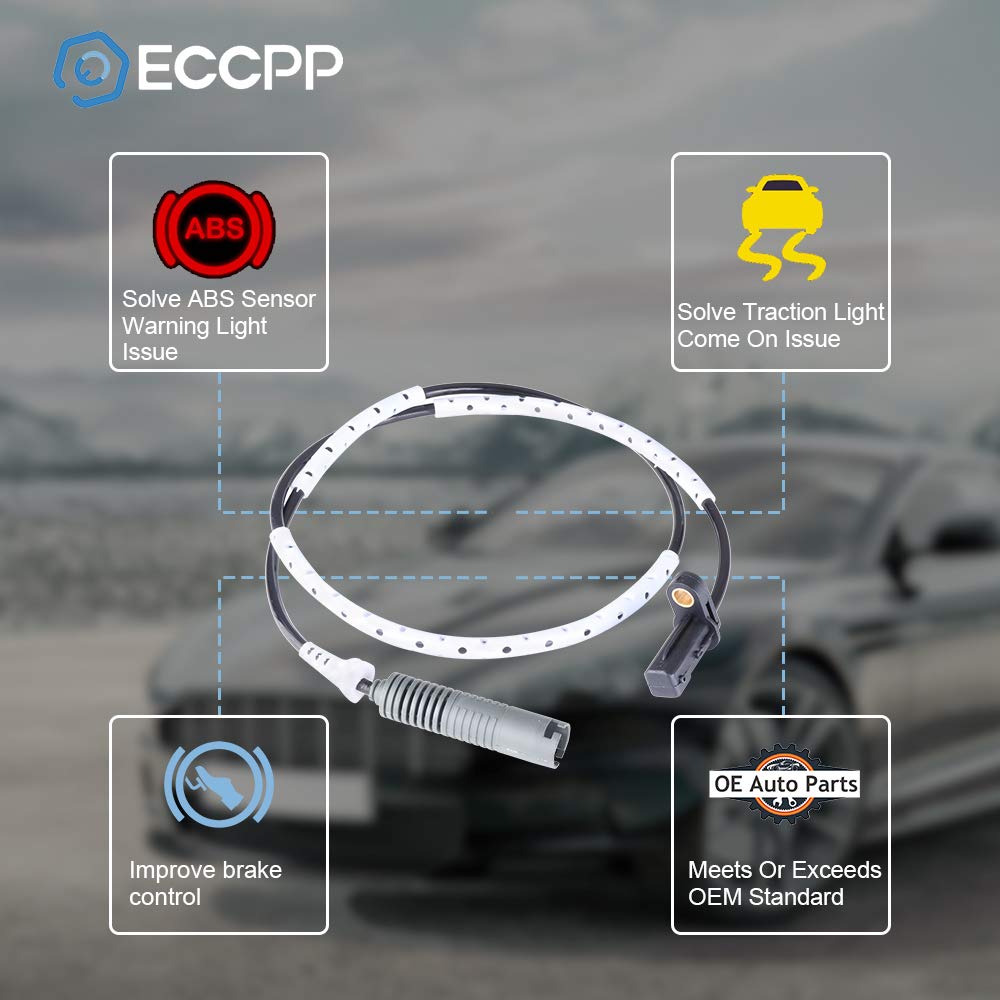 Eccpp Rear Left Right Abs Wheel Speed Sensors Compatible With 2009-2013 For Bmw 128I,2006-2011 For Bmw 323I,2006 For Bmw 325I/330I,2007-2011 For Bmw 328I,2011 For Bmw 335D Als449 Set Of 2