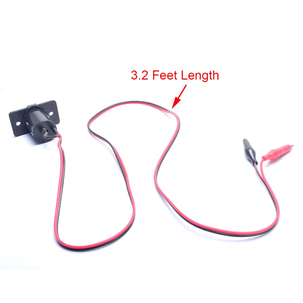 EKYLIN Car Auto Motorcycle Cigarette Lighter Charger Female Socket w/Alligator Clips Battery Clip-on 3.2FT Extension Cable Cigar