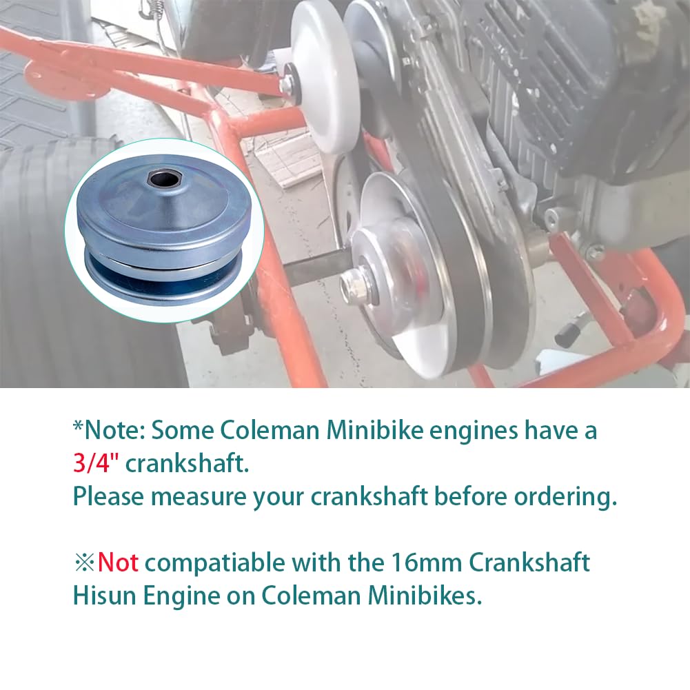 QYMOTO Coleman KT196 Go Kart Clutch 3/4'' Bore Driver Pulley 30 Series Torque Converter 6.5 HP Go Kart Mini Bike Clutch Driver P