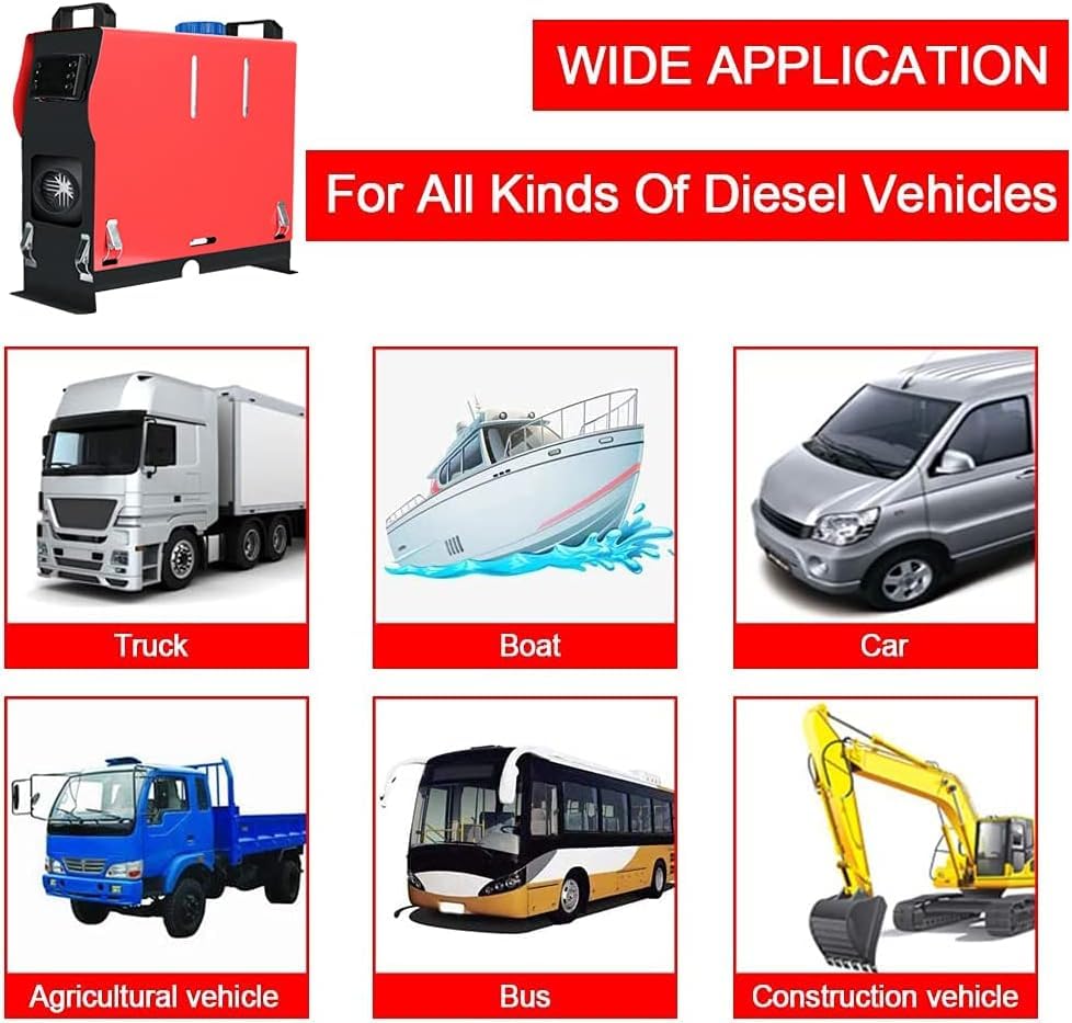 Triclicks Diesel Air Heater All In One 12V 5Kw-8Kw Parking Heater Diesel Night Heater With Lcd Display Remote Control 5L Tank Fo