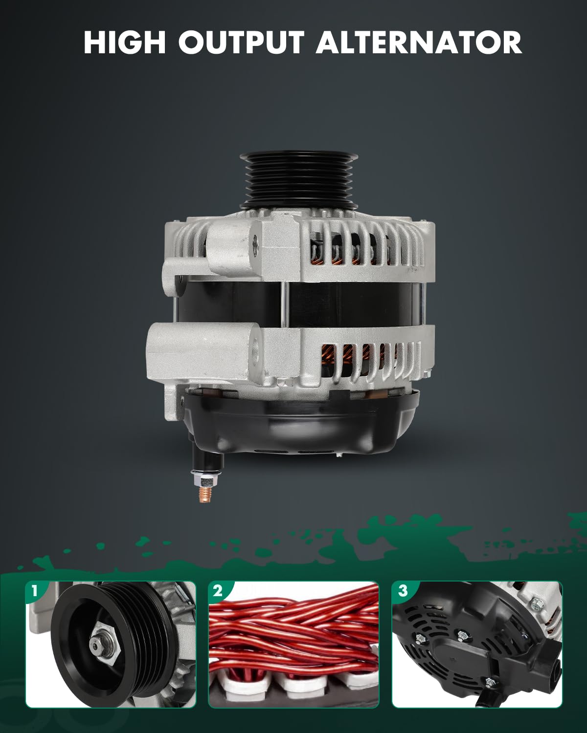 SCITOO Alternator Fits for Cadillac CTS V6 3.6L 08 09 2008-2009 - 12V 150Amp CW S6 Pulley Class, Replace OE 11369 104210-5390 10