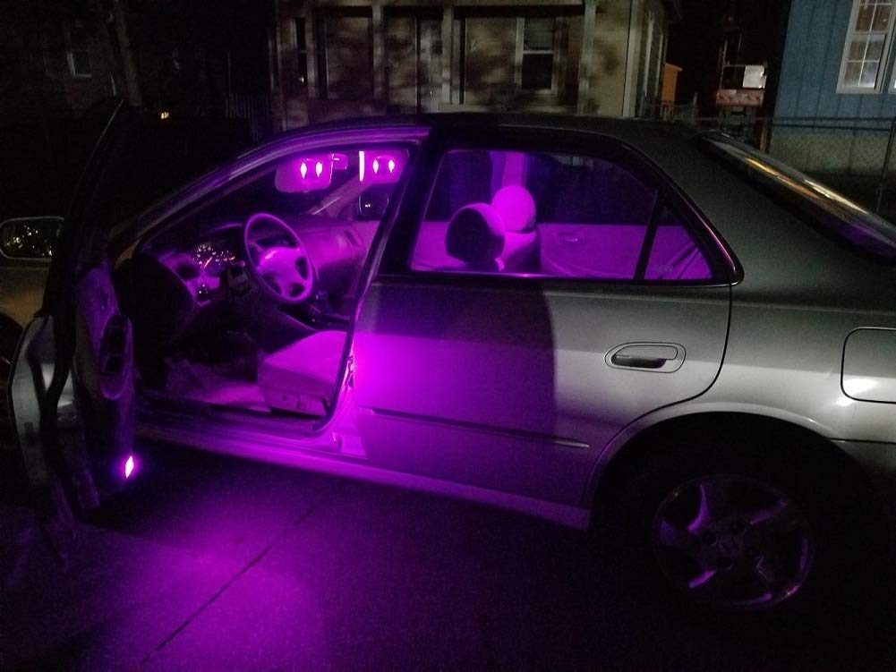AUTOGINE 10pcs T10 LED Bulbs, Purple, Error Free, Super Bright 3030 Chipset for Dome, Map, Door, Courtesy, Trunk, License Plate Lights