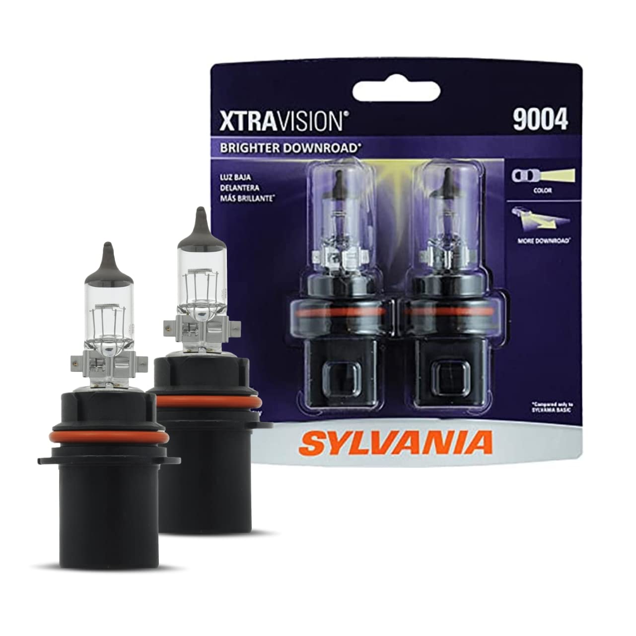 Sylvania - 9004 Xtravision - High Performance Halogen Headlight Bulb, High Beam, Low Beam And Fog Replacement Bulb (Contains 2 B