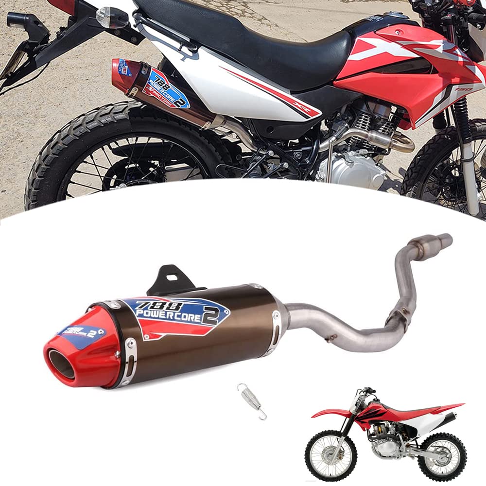 Jfg Racing Dirt Bike Slip On Exhaust,Motorcycle Muffler Pipe Full Kit For Crf150F Crf230F 2003-2017/Tao Tao Tbr7/Hawk 250-Red