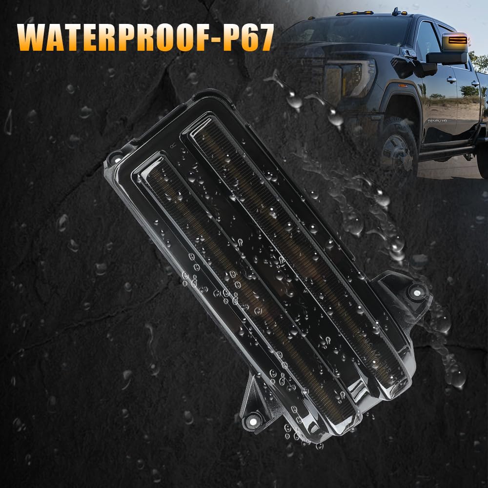 Roccs Sequential Amber Turn Signal Switchback Led Side Tow Mirror Marker Light White Drl Parking Lights Fit For 2020 2021 2022 2