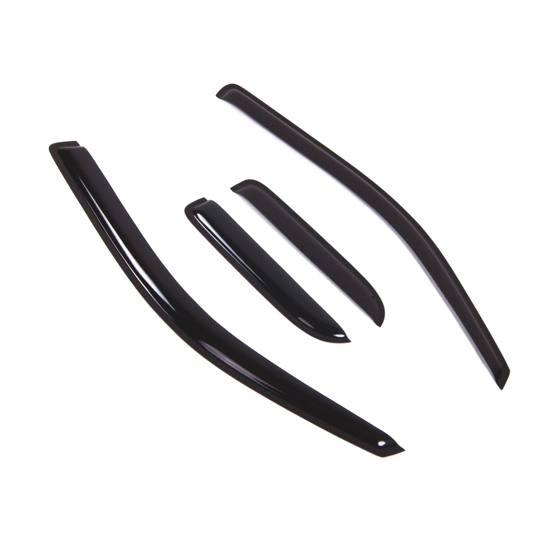 Tuningpros Window Visor Compatible With 2004-2014 Ford F-150 Supercab, Dgwv2-164 Outside Mount Deflector Rain Guard Dark Smoke,