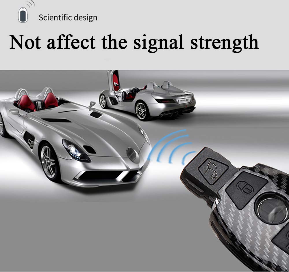 Sanrily 1Pcs Key Fob Cover For Mercedes-Benz C E S M G Cls Clk Class Keyless Key Shell Full Protection Abs And Soft Silicone Case Red