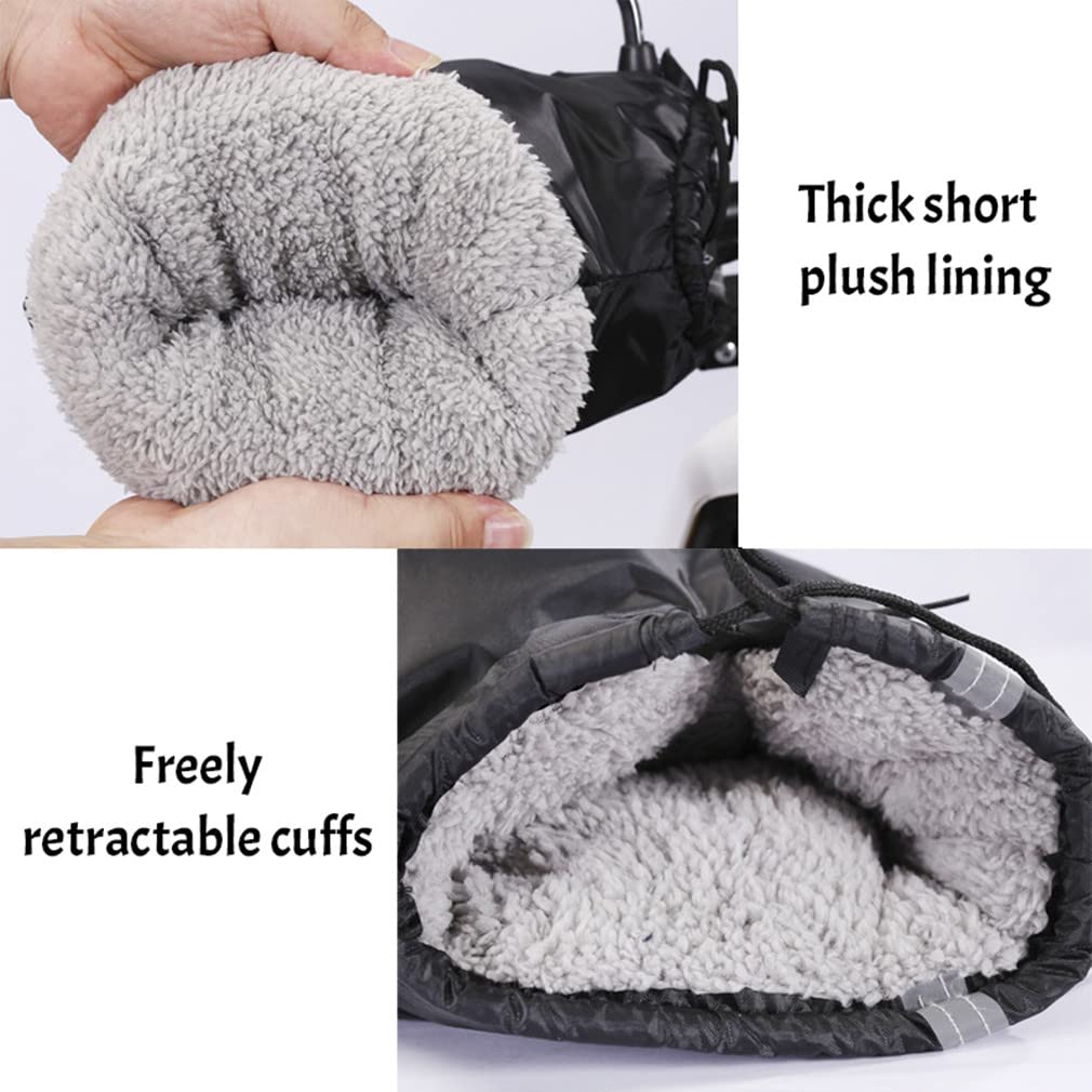 Motorcycle Handlebar Muffs Gloves Windproof Waterproof Mitts Snowmobile Scooter Atv Motorbike Handle Grip Gloves Cold Weather Thermal Gloves E-Bike Cycling Gloves Universal Winter Hands Warmer Gloves