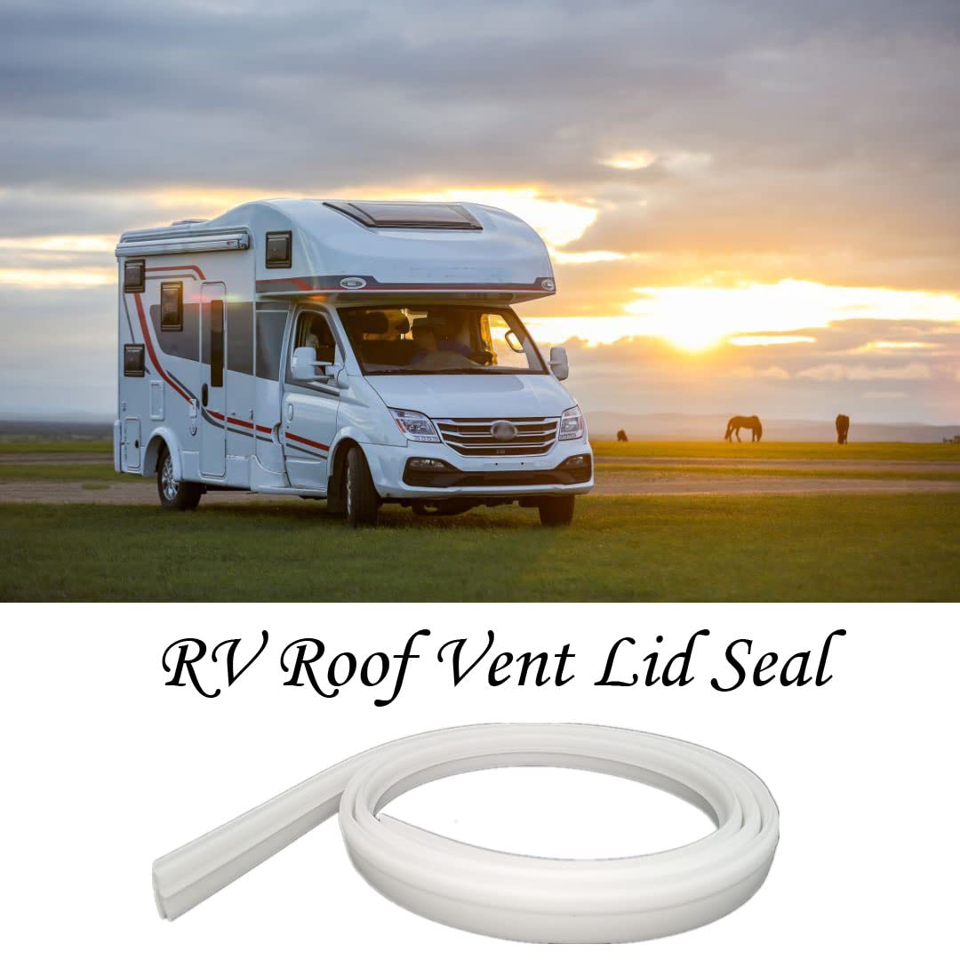 Zrnidiyr Rv Roof Vent Seal Rv Seal Replacement For Roof Vents Roof Vent Lid Replacement Gasket Whiteseal/White Gule (51'' With G