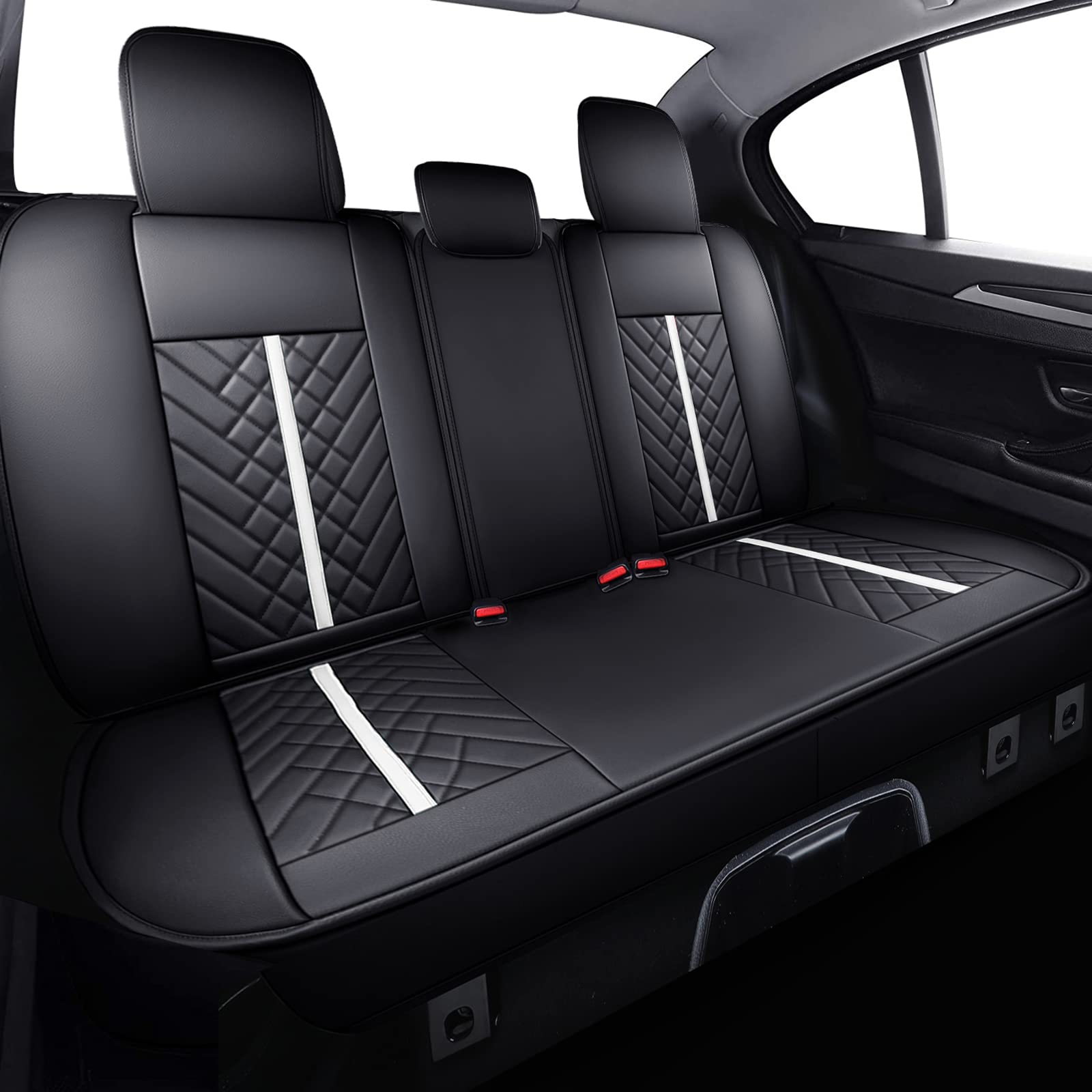 Tomatoman Tacoma Truck Rear Seat Covers 2005-2023 2024 Access Double Cab TRD Sport Offroad Limited SR5 V6 Back Car Cushions(Rear