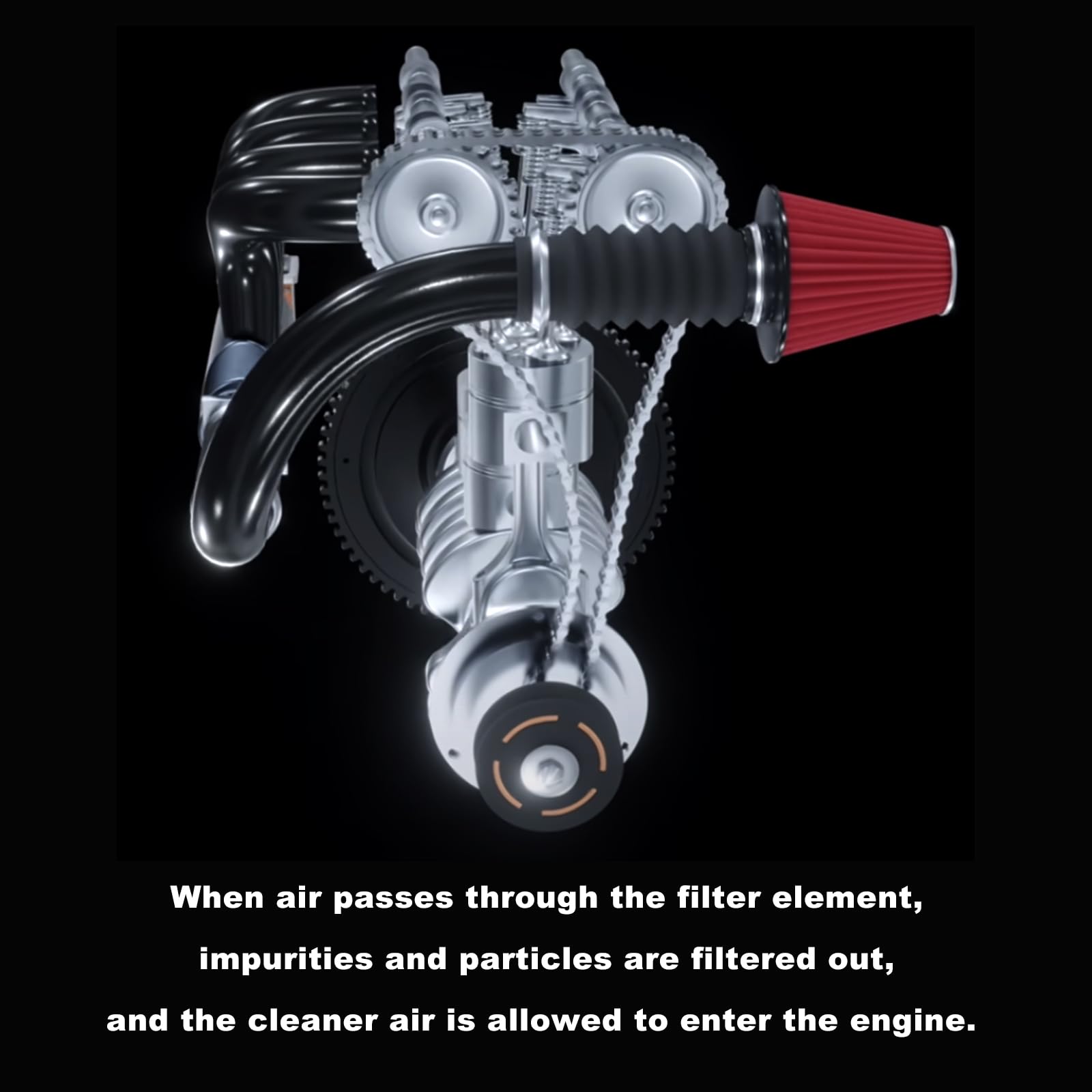 RYANSTAR RACING 63mm 2.5'' High Flow Round Tapered Cone Cool Air Filter Cleaner with Top Filter Design Short 153mm Tall