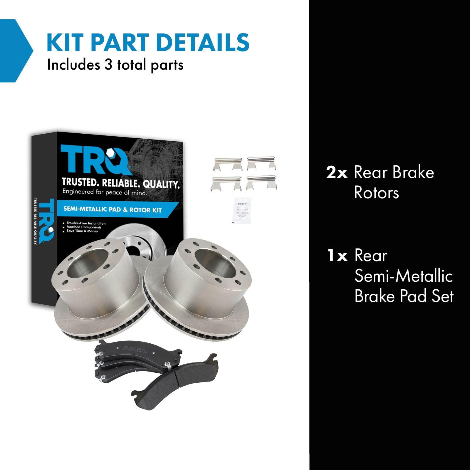 Trq Rear Metallic Brake Pad & Rotor Kit Set For Chevy Gmc 3500 Truck Van