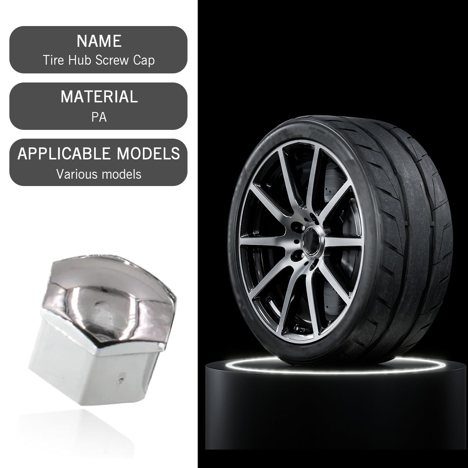 getfay Pack-21 Car Tire Screw Cap, 0.66/17mm Waterproof Dustproof Bolt Protection Cover with Disassembly Tool, Wheel Lug Nut C