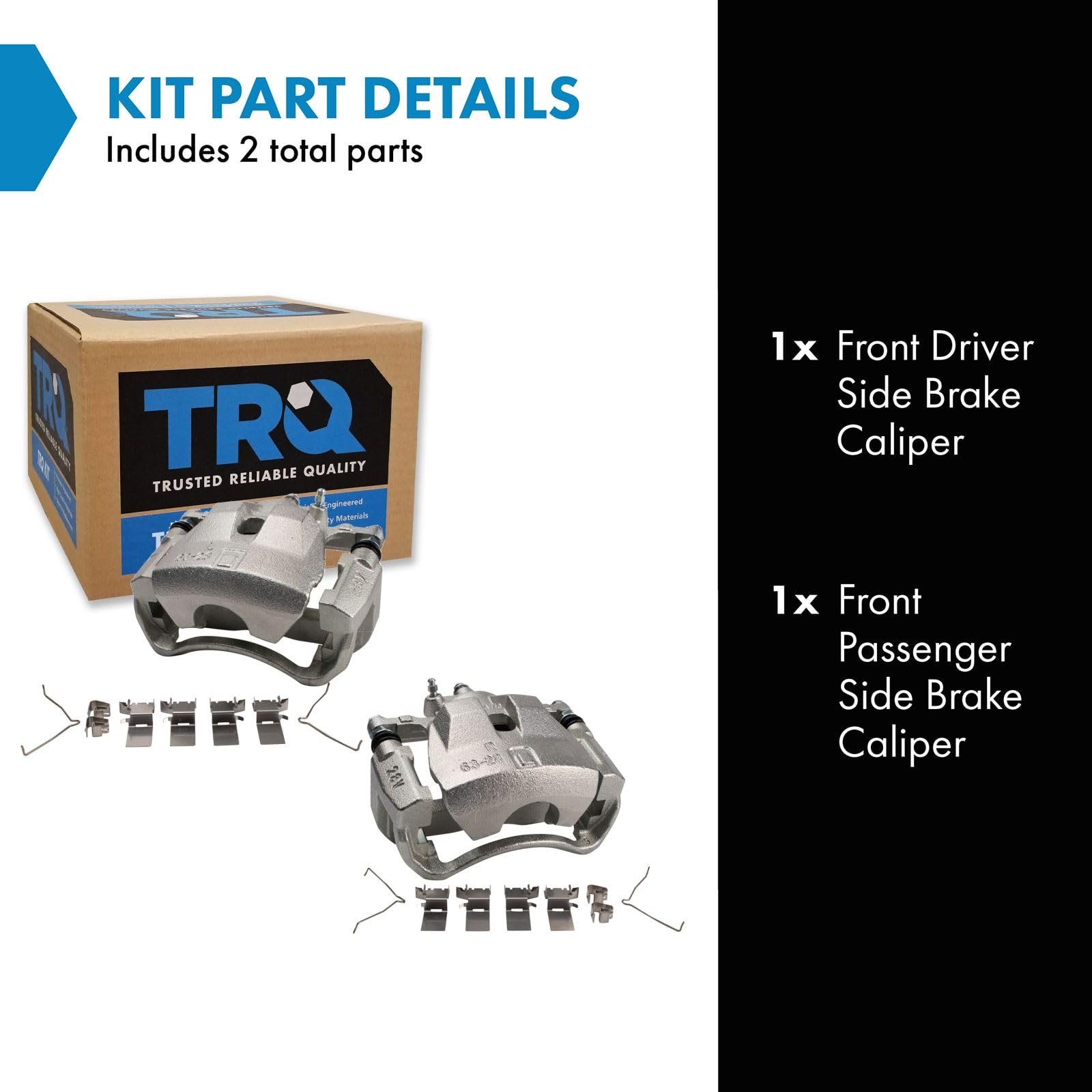 Trq Front Brake Caliper Set Compatible With 2007-2012 Lexus Es350 2007-2011 Toyota Camry