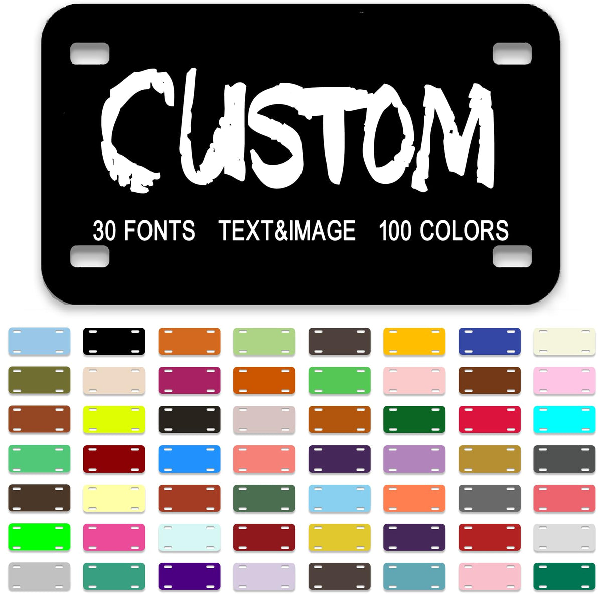 Custom License Plate,7x4 Inches Front License Plate,Thick Rust-Free,Personalized License Plate for Power Wheels|Wagons|ATV |Golf