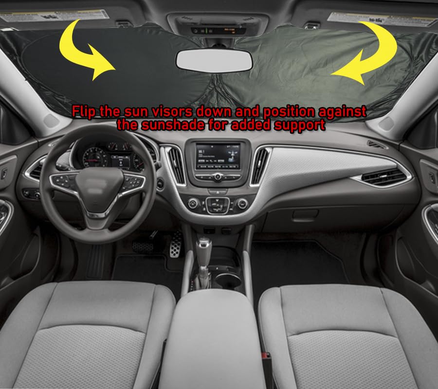 Gven Car Windshield Sun Shade, Artistic Design Car Shade Foldable Windshield Sun Visor Heat-Reflective Sunshade for Summer (Abst
