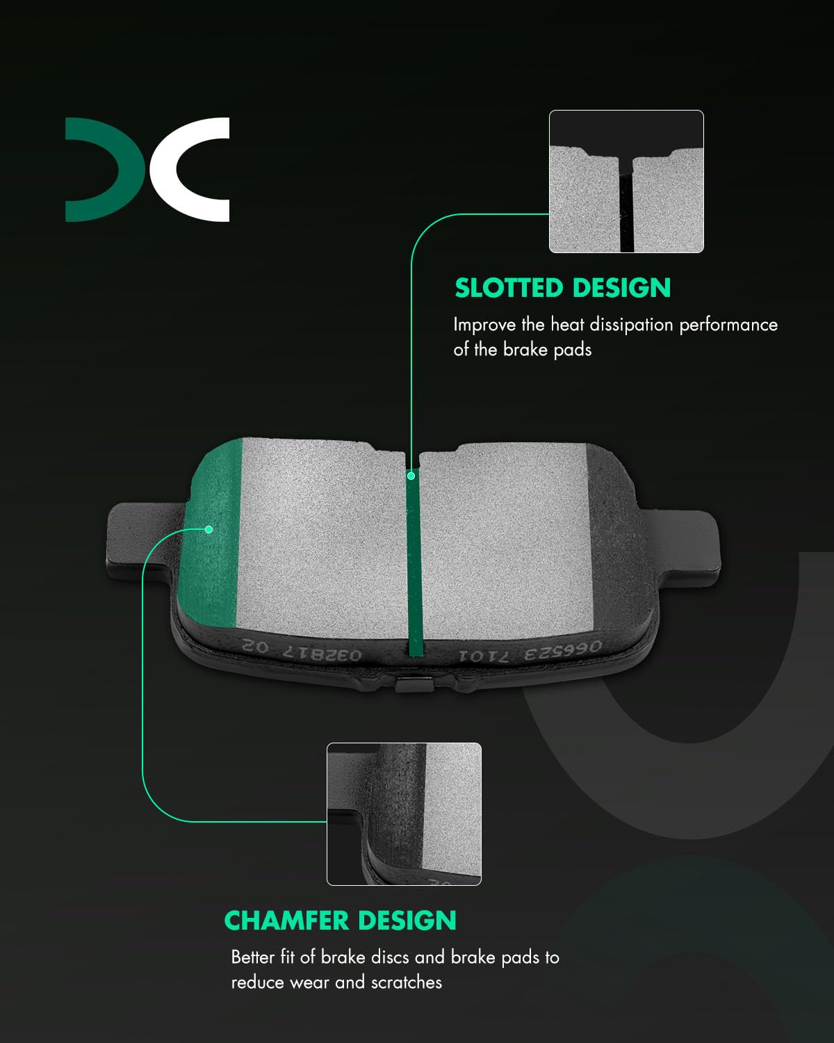 Scitoo D865 Rear Ceramic Brake Pads Sets Fit For Acura Mdx 2001-2006,For Honda Odyssey 2002-2004,For Honda Pilot 2003-2008