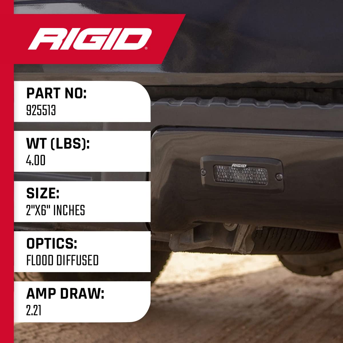 Rigid Industries - Sr-Q Pro Flood Diffused Pair Black Flush Mount 925513