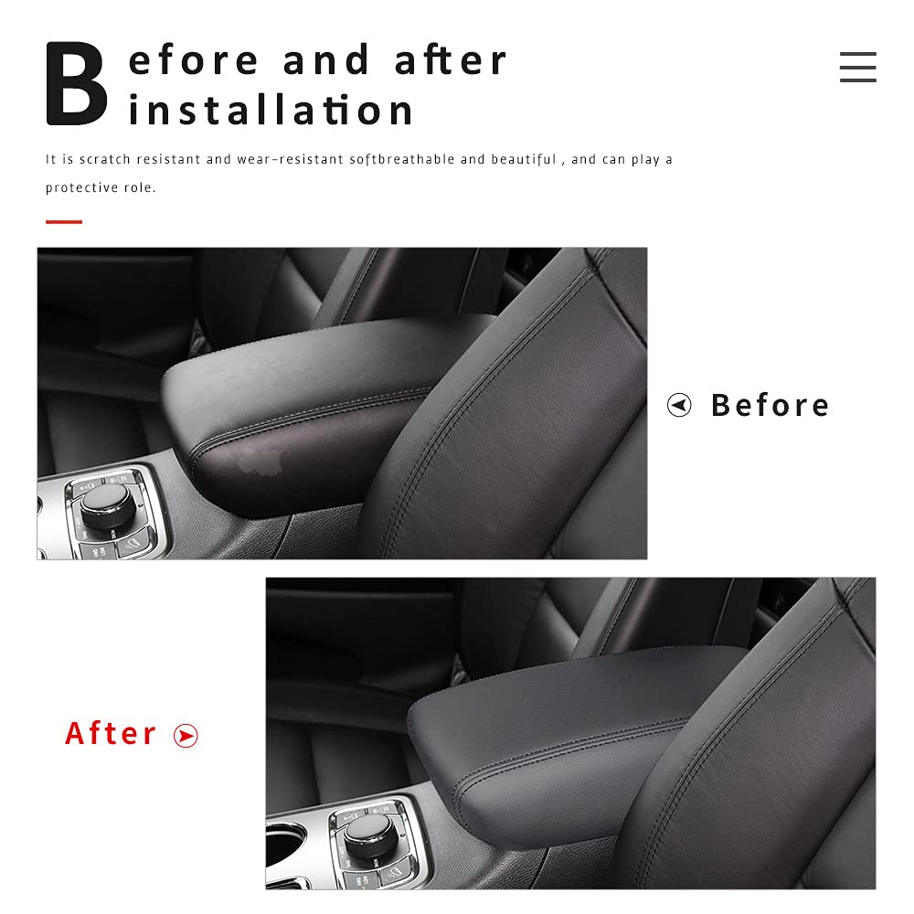 Intget Car Center Console Armrest Cover For 2011-2020 2021 Jeep Grand Cherokee Accessories Arm Rest Box Pad Console Lid Protection Saver For Grand Cherokee Console Cover(Black)