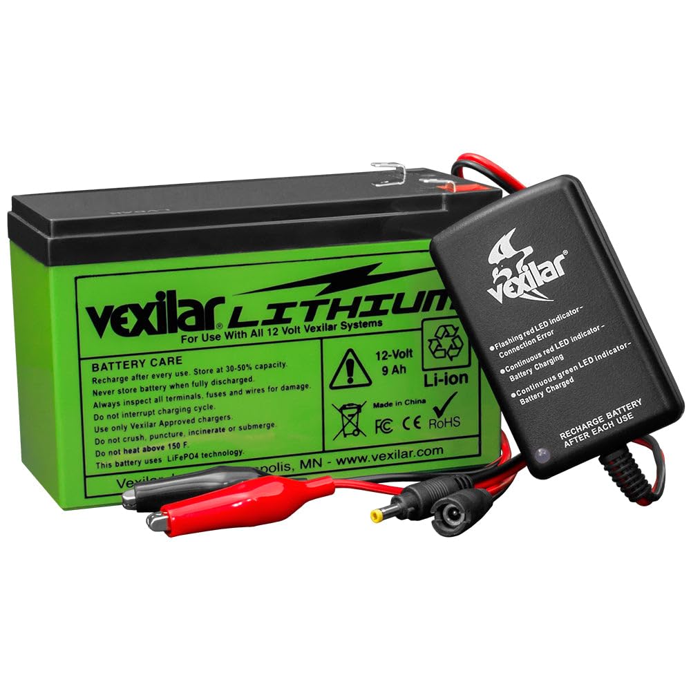Vexilar Artist Unknown Vexilar V-120L 12 Volt / 9 Amp Vexilar Lithium Battery And Charger, Multi