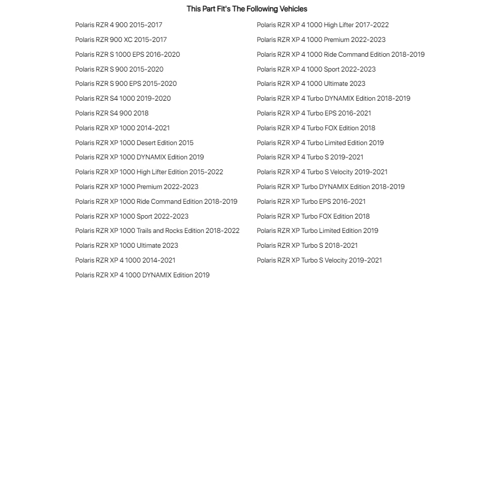 Tusk UTV Front Mud Flaps for Polaris RZR XP 1000 2014-2021