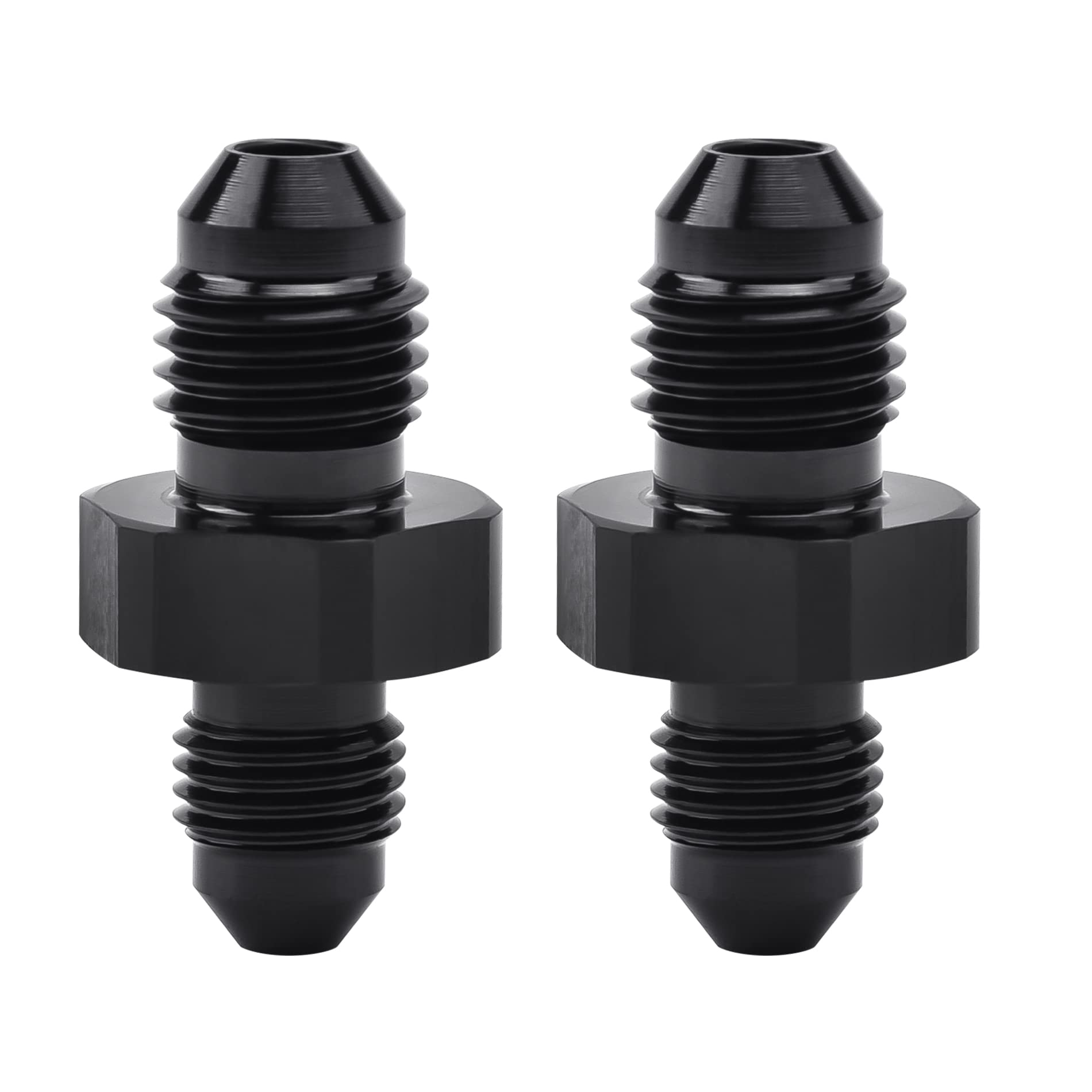 Evil Energy 4An Male To An3 Male Flare Reducer Coupler Union Straight Adapter Fitting Black 2Pcs