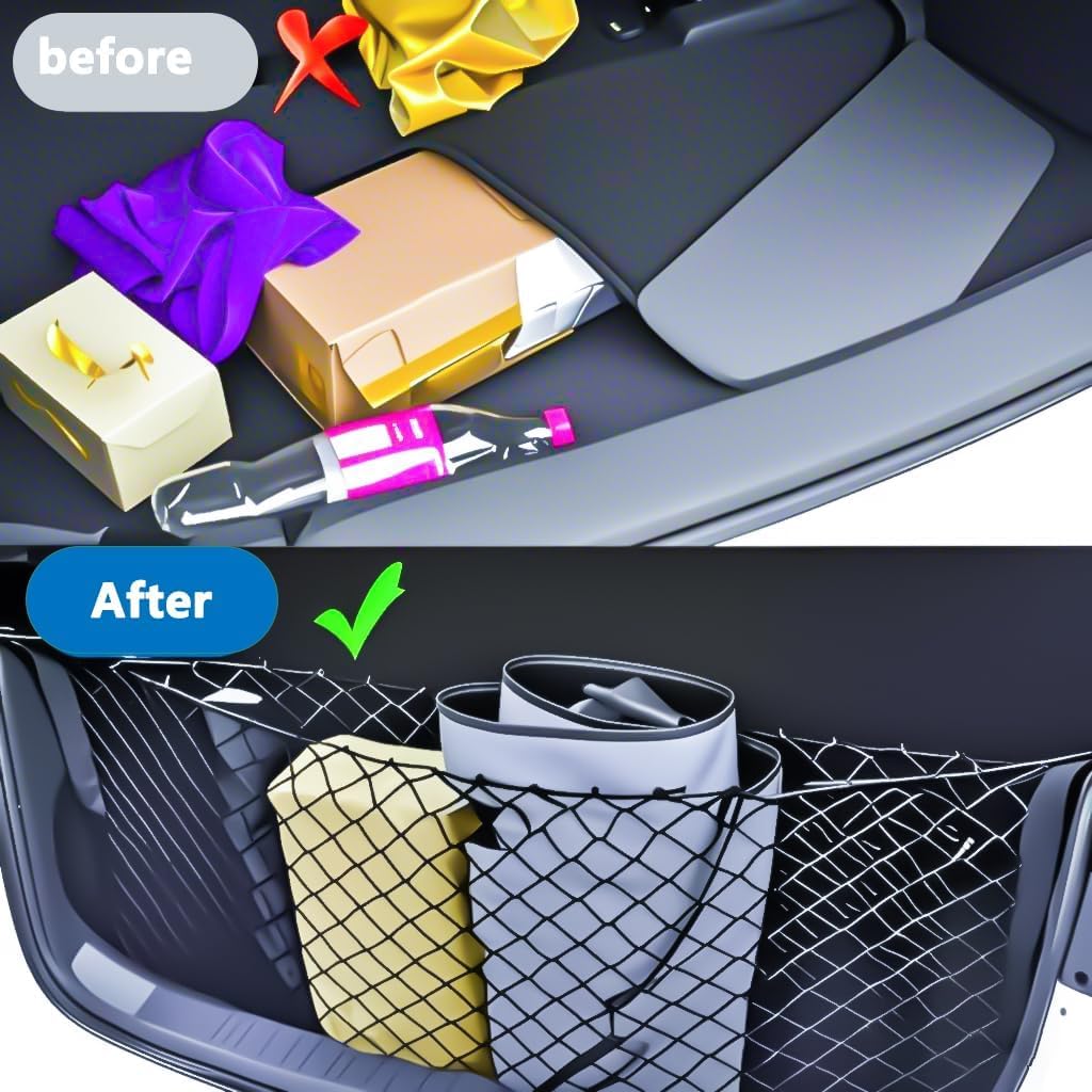 Trunk Organizer Cargo Net Elastic Mesh Bed Net With Hooks Compatible With Toyota Tundra 2000 To 2022 2023 2024 2025