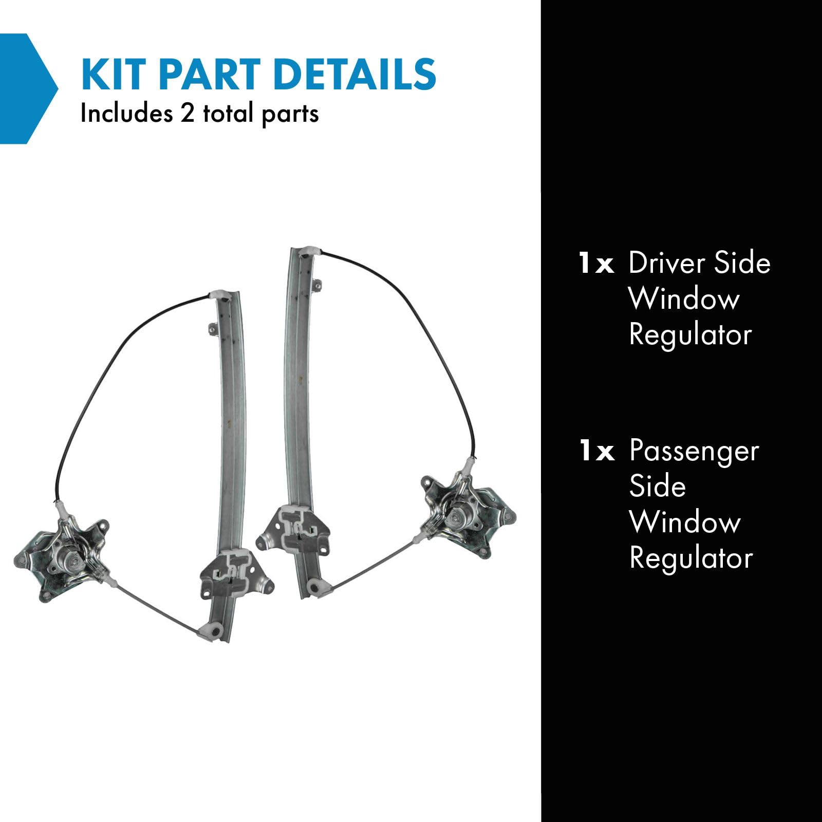 Trq Driver & Passenger Side Manual Window Regulator Set Compatible With 1986-1994 Nissan D21 1987-1995 Pathfinder 1995-1997 Pick
