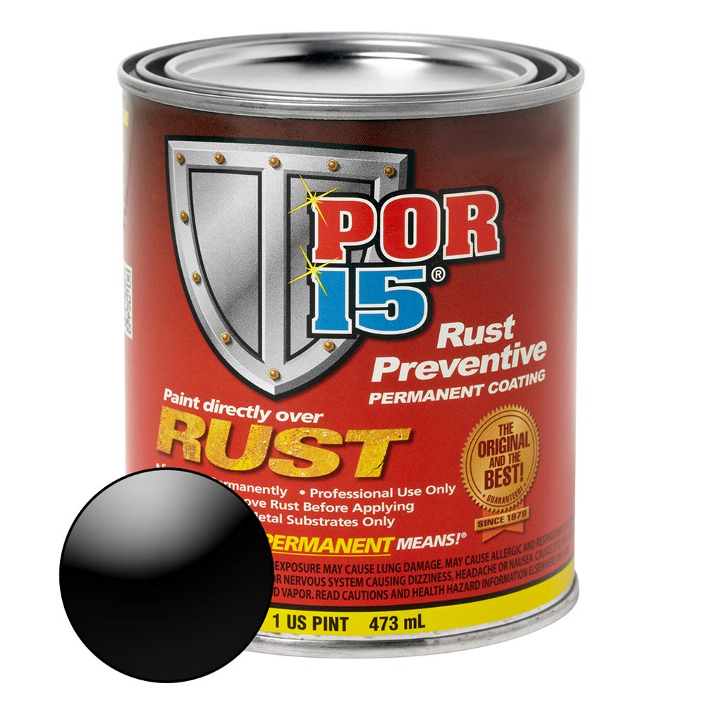 Por-15 Rust Preventive Coating, Stop Rust And Corrosion Permanently, Anti-Rust, Non-Porous Protective Barrier, 16 Fluid Ounces, Gloss Black