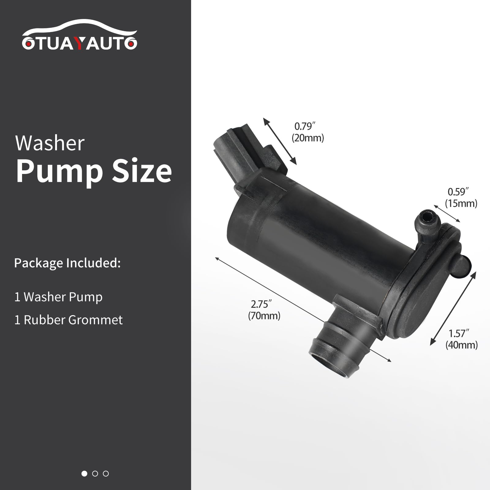 Otuayauto Premium Windshield Washer Pump Replacement For 98-17 Ford Expedition Limited, 98-10 Ford Explorer, 00-05 Ford Excursio