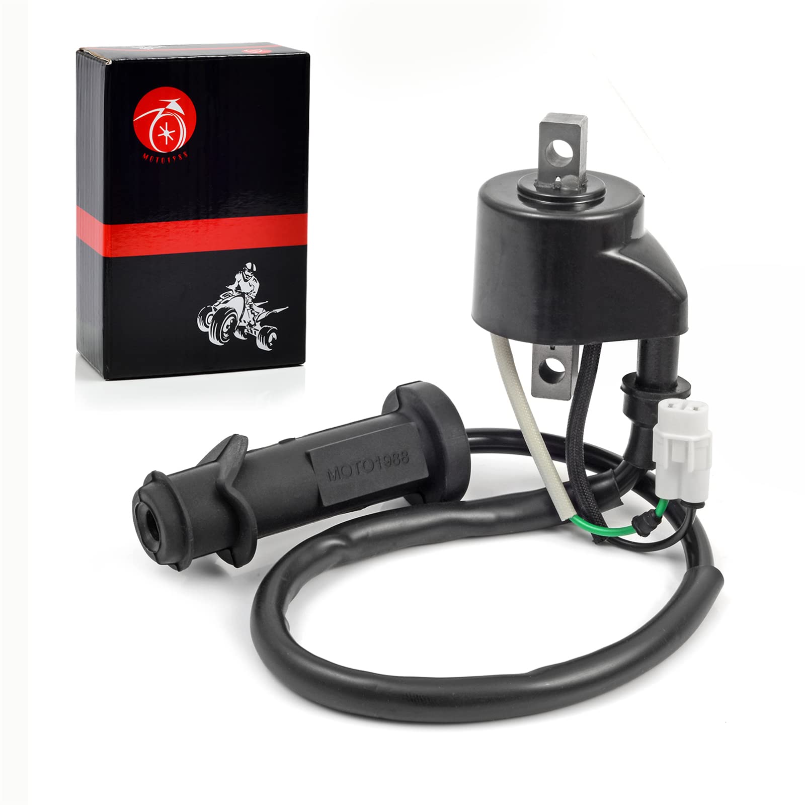 Ignition Coil Pack & Spark Plug Cap Compatible With Arctic Cat 650 4X4 H1 Automatic 2006-2011 Prowler 650 H1 2007 2008 Prowler Xt 650 H1 2007 2008 2009 0824-036 0824-049