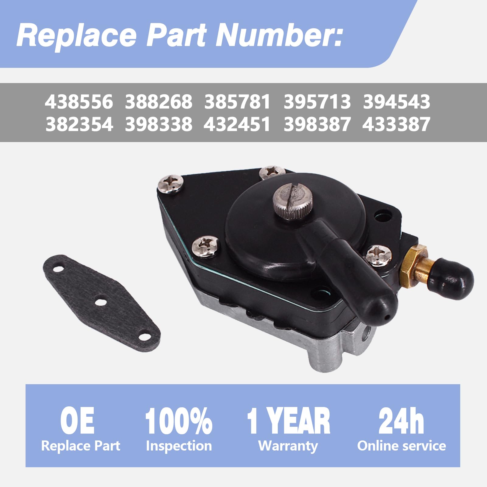 438559 Fuel Pump Fits For Johnson Evinrude OMC BRP Boat Motor Outboard 25 35 50 65 70 75 85 88 90 100 105 115 125 135 140 HP Rep
