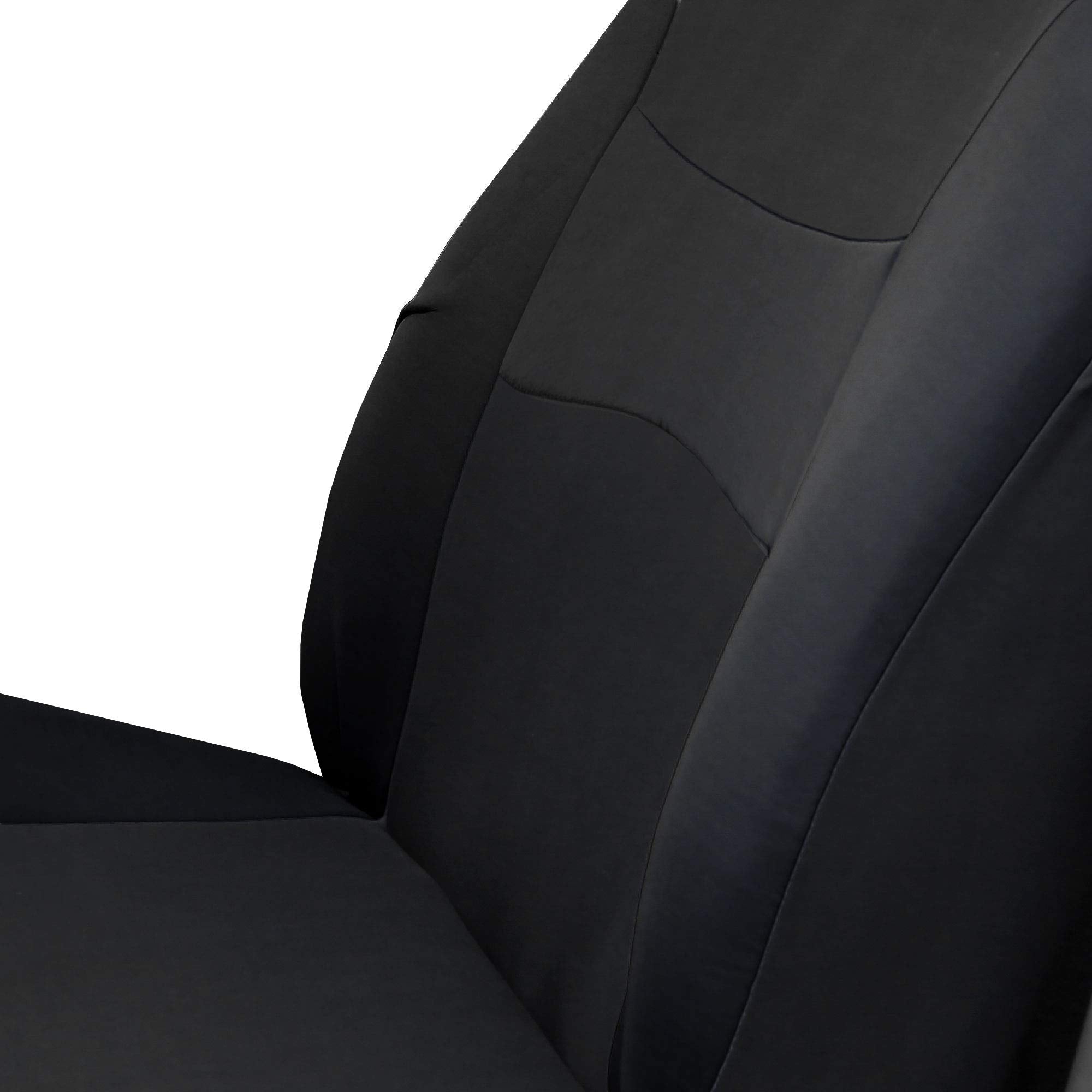 Fh Group Light & Breezy Cloth Car Seat Covers Three Row Set- Airbag & Split Ready -Universal For Cars Trucks And Suvs (Black)