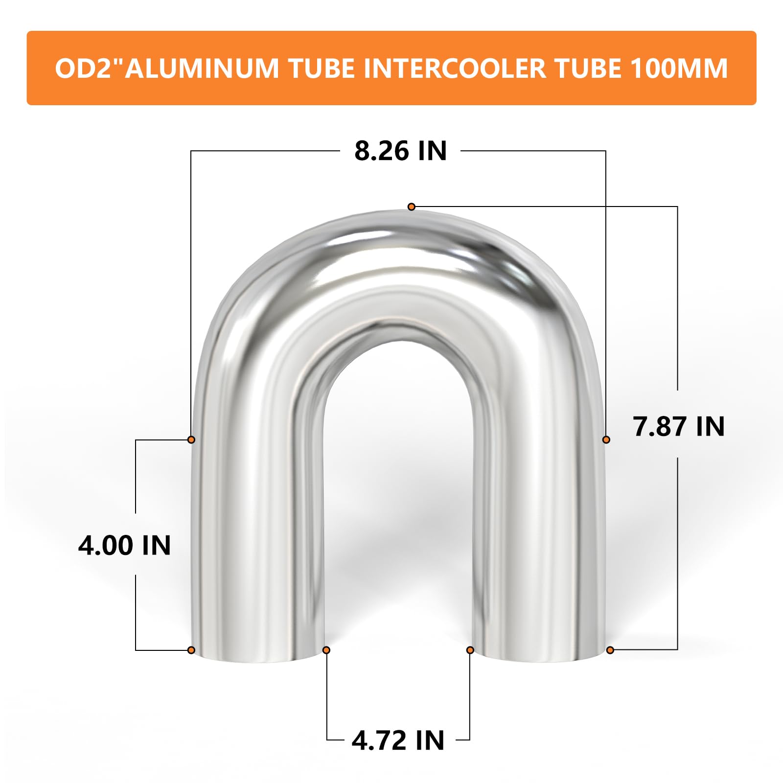 Gasher 2Pcs Intercooler Pipe Aluminum 180 Degree Elbow Alloy Tube 2''Od, Leg Length 4'' (100Mm), For Intake And Cooling Systems