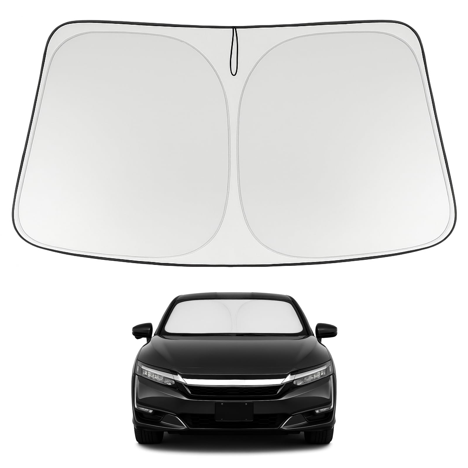 Proadsy 2025 Upgrade Windshield Sun Shade Custom Fit 2017-2021 Honda Clarity 4-Layer Foldable Front Sunshade Protector Sun Visor