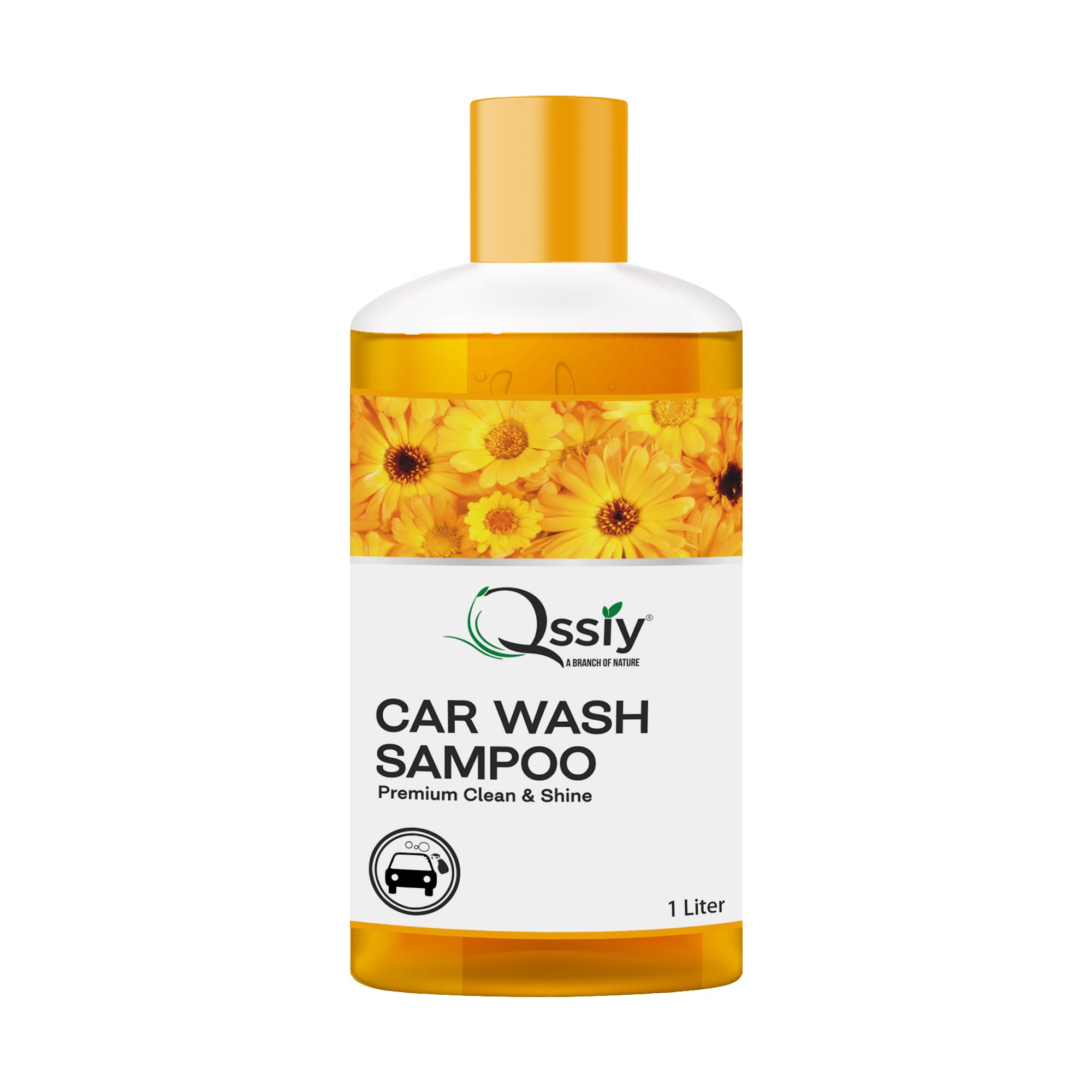 Qssiy Car Wash Shampoo 1L Lemon, Ph Neutral High Foam, Paint Safe For Cars & Bikes, Hand Wash & Foam Cannon
