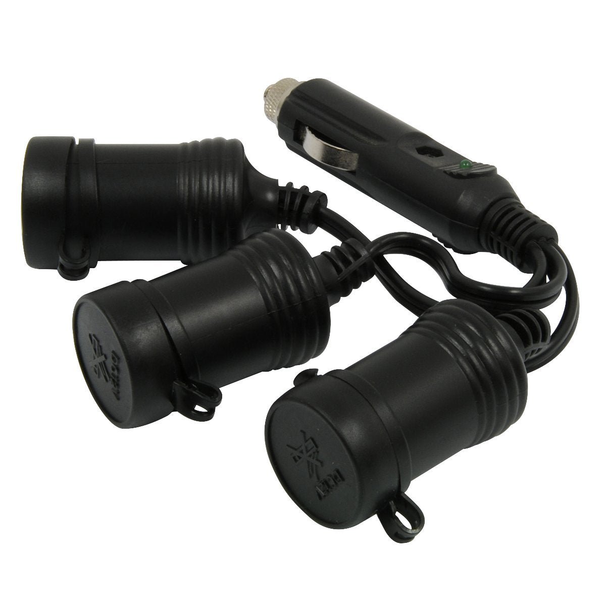 Roadpro Cigarette Lighter Adapter Rppsp-211 - 3-Way 12V Power Supply Socket Splitter With Led Indicator 10 Amps - Black