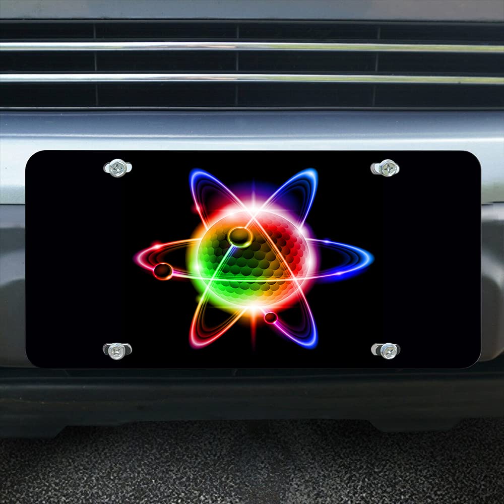 Lefolen Quantum Physics Atoms Car Front License Plate Cosmic Elements Nuclear Technology Universal Space Power Decorate License