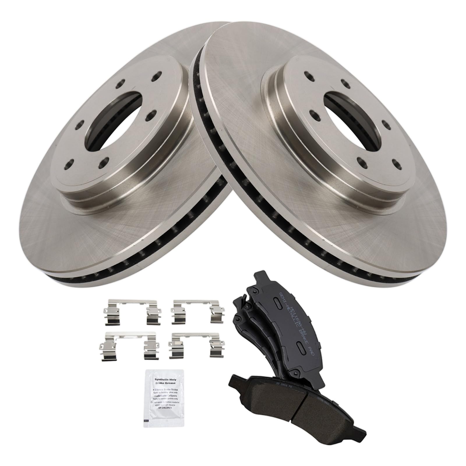 Trq Front Brake Pad & Rotor Kit Semi-Metallic Compatible With 08-09 9-7X 06-09 Trailblazer