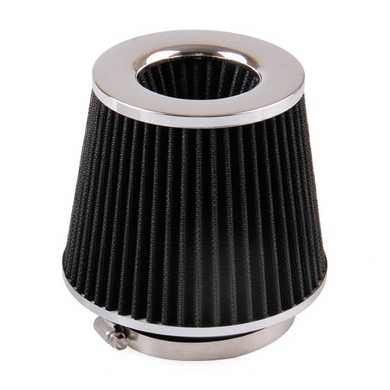 Ryanstar Universal Clamp-On Air Filter Three Different Size 76Mm 89Mm 102Mm High Flow Round Tapered Cone Closed-Top Cool Air Filter Cleaner Fit Compatible With Car And Motorcycle Black