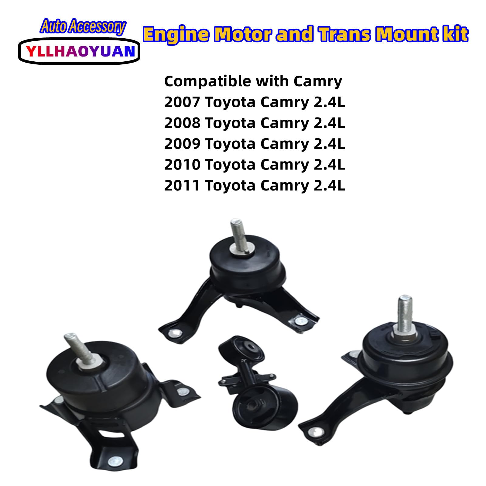 Engine Motor Mount 4pcs Compatible with 2007 2008 2009 2010 2011 Camry 2.4L Replacement for A4207 A62009 A4211 A4274